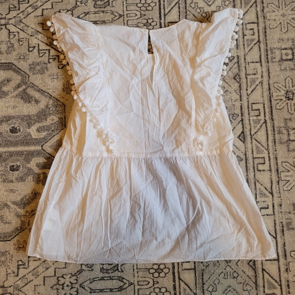 Lilly Pulitzer Women's Small, Raquelle Swiss Dot Dobby Chambray Top - Picture 2 of 3